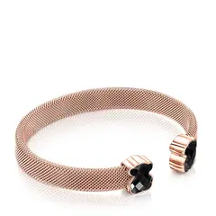 TOUS - Pulsera De Acero Ip Rosado Ónix Mesh