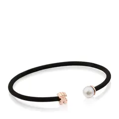 TOUS - Pulsera De Acero Ip Negro Plata Vermeil