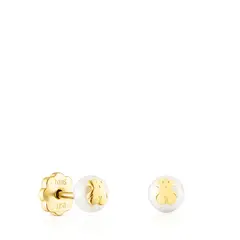 TOUS - Aretes perla motivo oso de oro