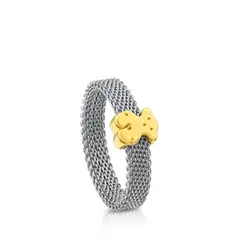 TOUS - Anillo De Acero Oro Motivo Oso Icon