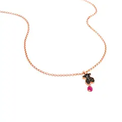 TOUS - Collar De Plata Vermeil Rosa Espinela