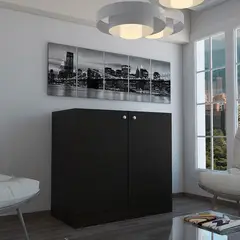 TUHOME - Bar Sintra 2 Puertas 1 Cajón (Para botellas y porta copas)