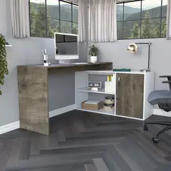 TUHOME - Escritorio de Oficina en L Axis con 1 Puerta