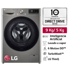 LG - Lavaseca WD9PVC4S6 9/5 Kg AI DD Carga Frontal Plateado