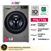 LG 11Kg 7Kg Carga Frontal AI DD Plateada