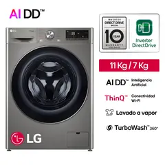 LG - Lavaseca WD11PVC3S6 11/7kg AI DD Carga Frontal Plateada