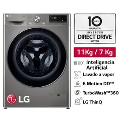LG - Lavaseca WD11PVC3S6 11/7kg AI DD Carga Frontal Plateada