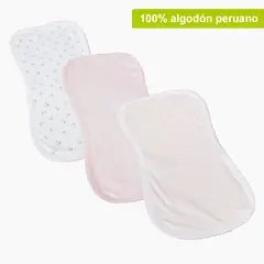 YAMP - Babero Bebé Niña Pack x3 Algodón