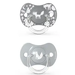 SUAVINEX - Chupón Con Tetina Fisiológica Sx Pro Fox +18M X2 Unid Gris