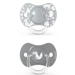 SUAVINEX - Chupón Con Tetina Fisiológica Sx Pro Fox 6-18M X2 Unid Gris