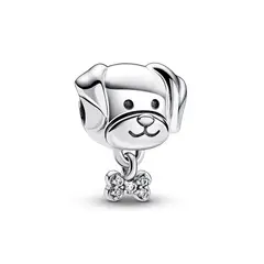 PANDORA - Charm Perro mascota y hueso Plata Esterlina