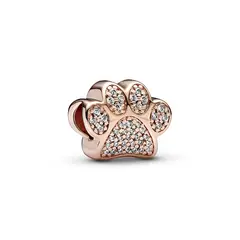 PANDORA - Charm Huella de patita reluciente Recubrimiento en Oro Rosa de 14k