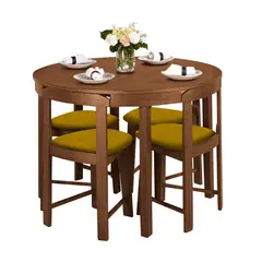 HOME PREMIUM - Juego de Comedor 4 Sillas Fabiola