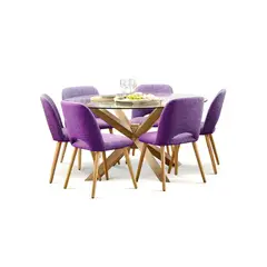 HOME PREMIUM - Juego de Comedor 6 Sillas Cataleya