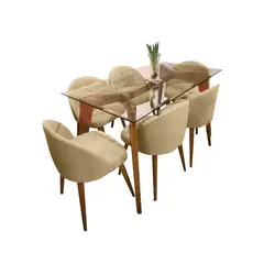HOME PREMIUM - Juego de Comedor 6 Sillas Dalla