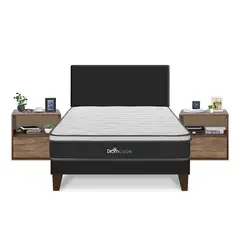 DROM - Dormitorio Europeo Lugn Queen + 2 Veladores