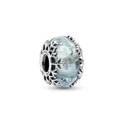PANDORA - Charm de cristal Murano Copo de nieve Azul invierno Mujer