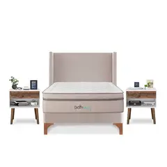 DROM - Dormitorio Europeo Mild King + 2 Veladores Luxe + 2 Almohadas Viscoelásticas + Protector