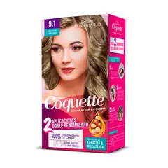 COQUETTE - Kit Tinte para Cabello 9.1 Rubio Extra Claro Ceniza 2 Aplicaciones