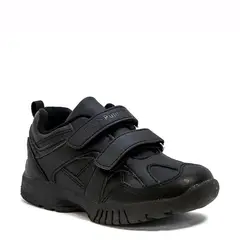 HUSH PUPPIES - Zapatilla Escolar Race 2 Velcros Negro Unisex