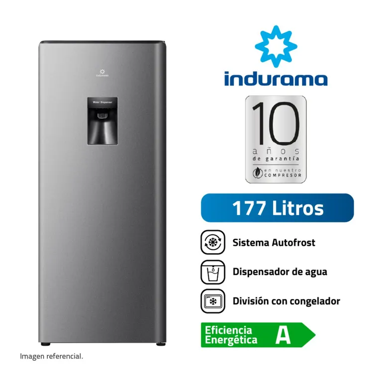 Refrigeradora Croma Monopuerta Autofrost 177L RI-289D Indurama.