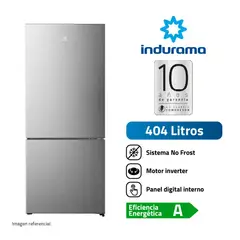 INDURAMA - Refrigeradora Bottom Freezer 404L Gris RI-698