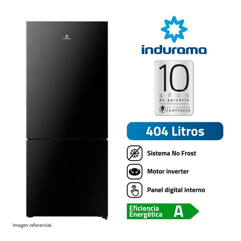 Refrigeradora Bottom Freezer 404l Negra Ri-698n.