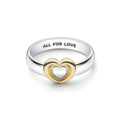 PANDORA - Anillo Mujer Corazón deslizante 2 tonos