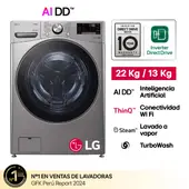 LG 22Kg 13Kg Carga Frontal AI DD Plateada
