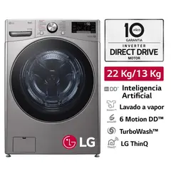 LG - Lavaseca WD22VV2S6R 22/13kg AI DD Carga Frontal Plateada