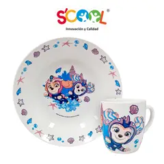 SCOOL - Set Vajilla De Cerámica 2pz Taza Y Plato Paw Patrol M
