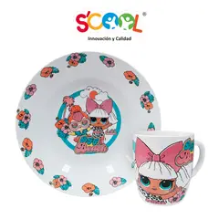 SCOOL - Set Vajilla De Cerámica 2pz Taza Y Plato Lol