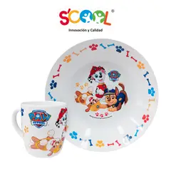 SCOOL - Set Vajilla De Cerámica 2pz Taza Y Plato Paw Patrol H