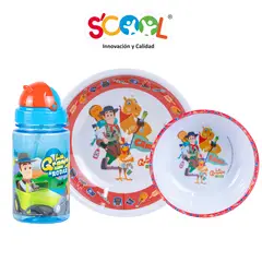 SCOOL - Set Vajilla De Melamine 3pz Granja De Zenon
