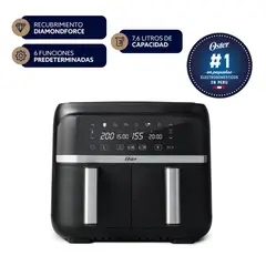 OSTER - Freidora de Aire Dual 7.6 L Digital con recubrimiento DiamondForce CKSTAF7
