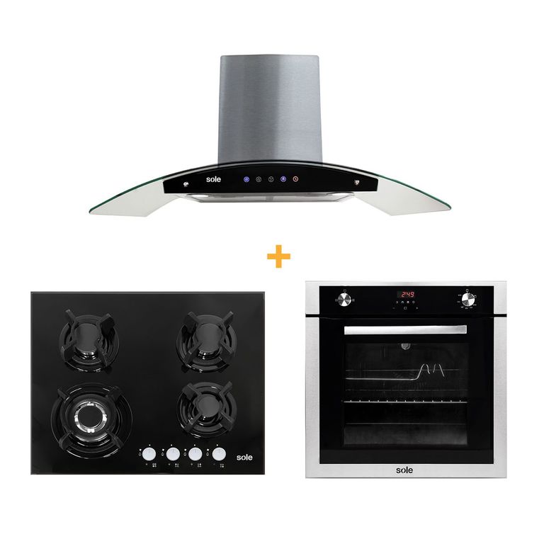 Combo: Encimera 4 hornillas + Horno a Gas + Campana Decorativa