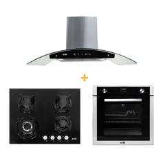 SOLE - Combo: Encimera 4 hornillas + Horno a Gas + Campana Decorativa