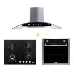 SOLE - Combo: Encimera 4 hornillas + Horno Eléctrico + Campana Decorativa