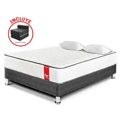 PARAISO - Cama Box Tarima Per 2 Plz + Sofá Cama + 2 Almohadas