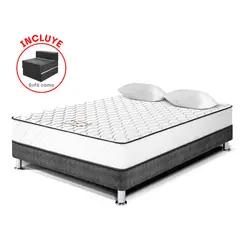 PARAISO - Cama Box Tarima Per 2 Plz + Sofá Cama + 2 Almohadas
