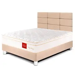 PARAISO - Dormitorio Royal Prince Firme Blocks 1.5 Plz Champagne + 1 Almohada Viscoelástica