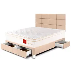 PARAISO - Dormitorio Con Cajones Royal Prince Firme Blocks 2 Plz + 2 Almohadas Viscoelásticas
