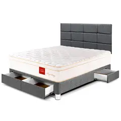 PARAISO - Dormitorio con Cajones Royal Prince Firme Blocks 2 Plz + 2 Almohadas Viscoelásticas + Protector