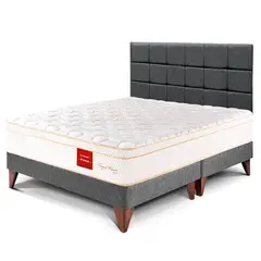 PARAISO - Dormitorio Europeo Royal Prince Firme Blocks King + 2 Almohadas Viscoelásticas + Protector