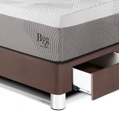 PARAISO - Dormitorio Con Cajones Balanzze Blocks 1.5 Plz Chocolate + 1 Almohada Viscoelástica