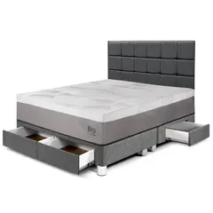 PARAISO - Dormitorio con Cajones Balanzze Blocks King + 2 Almohadas Viscoelásticas + Protector
