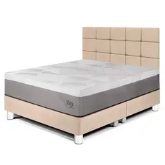 PARAISO - Dormitorio Balanzze Blocks Queen + 2 Almohadas Viscoelásticas