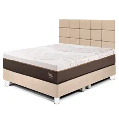 PARAISO - Dormitorio Royal Abrazzo Blocks Queen + 2 Almohadas Viscoelásticas + Protector