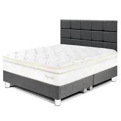 PARAISO - Dormitorio Royal Cloud Blocks Queen + 2 Almohadas Viscoelásticas + Protector