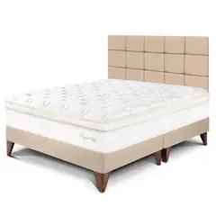 PARAISO - Dormitorio Europeo Royal Cloud Blocks Queen + 2 Almohadas Viscoelásticas